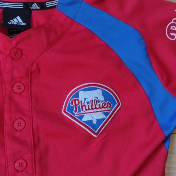 adidas MLB Philadelphia Phillies Red Short Sleeve Jersey Size Small - Picture 3 of 12